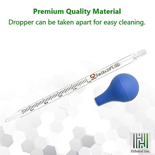 Pack of 6 Graduated Droppers 0.5ml 1ml 2ml 3ml 5ml 10 ml Multipurpose Glass Pipettes for Medicine and Essential Oils Transfers