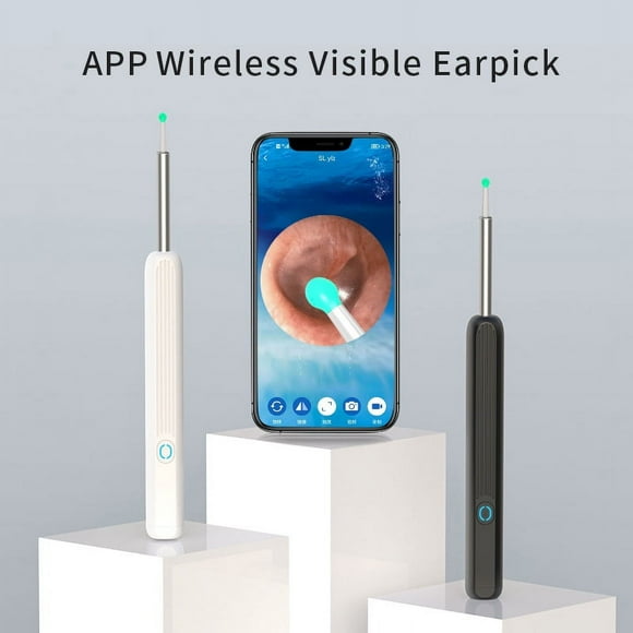 SHAR 1 Pack Earwax Removal, Ear Cleaner with Camera, Earwax Removal Tool, Ear Camera Otoscope with Light, Earwax Removal Kit for iPhone, iPad, Android Phones (White)