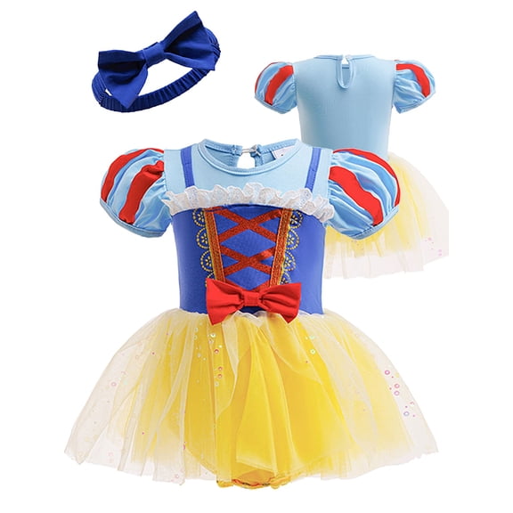 ATAIKU 3-18M Infant Baby Girls Princess Romper Onesie Dress Bodysuit with Headband Toddler Christmas Halloween Birthday Dresses