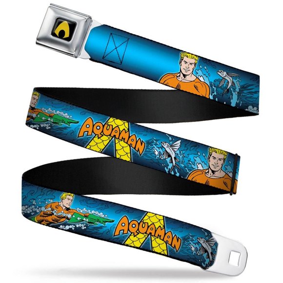 Aquaman Logo Action Pose Seatbelt Belt