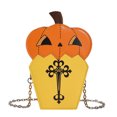 thumbnail image 1 of Bolso Mano Cuero Con para Mujer Bolso Ataúd Calabaza Halloween (amarillo), 1 of 9