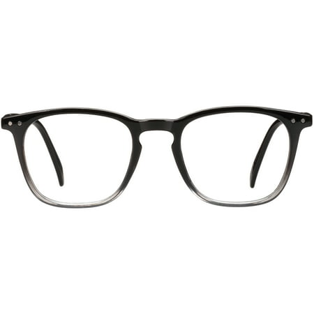 M+ Plano Blue Light Lens Injection Unisex Frames, Micah, Black Crystal Gradient, 50.0 - 20.5 - 140, with Case