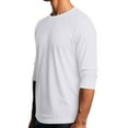 thumbnail image 3 of Resicozy 3/4 Sleeve Shirt for Men Solid Color Crew Neck Baseball T-Shirts Fall Fashion T Shirts Casual Loose Fit Tees White XL, 3 of 7