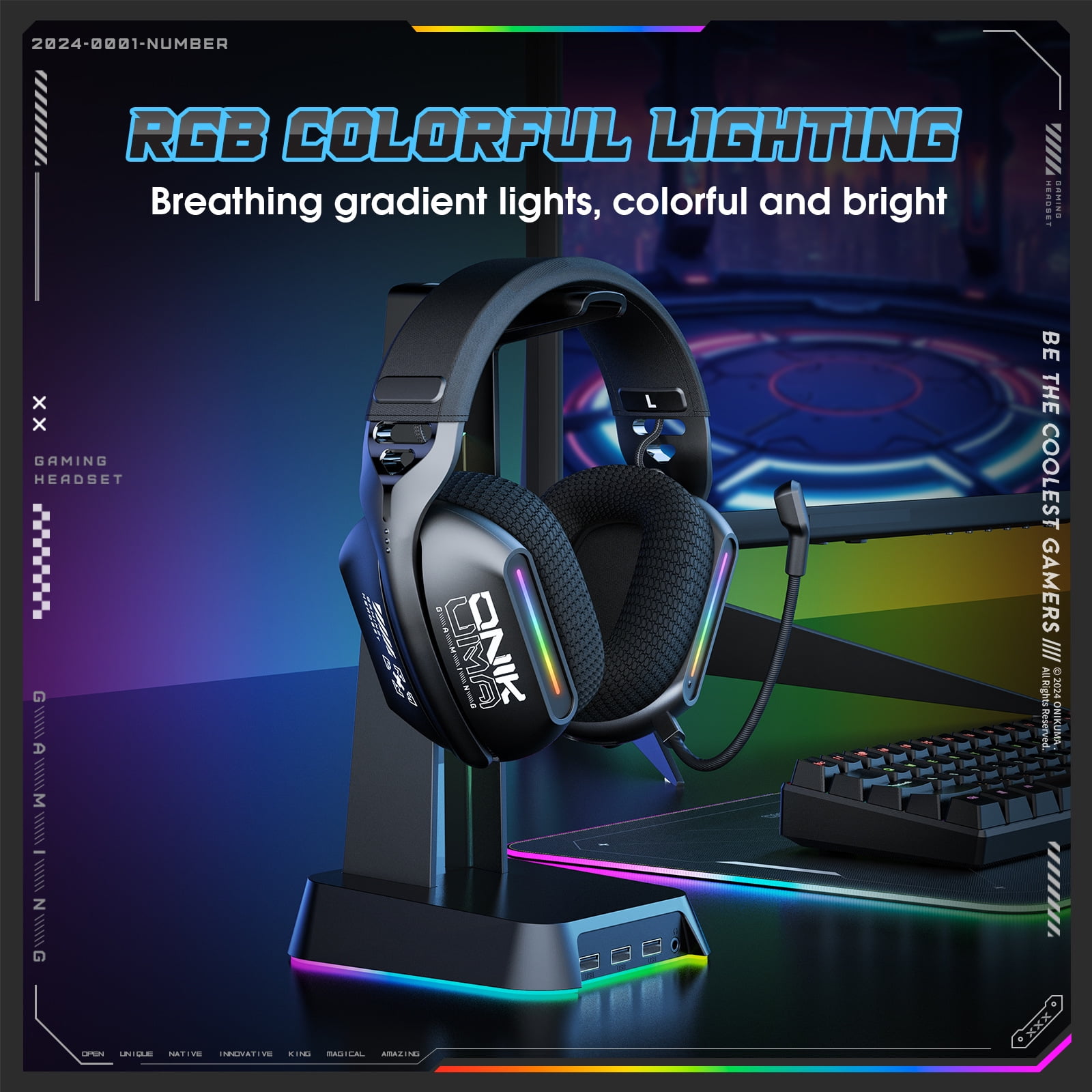 GT808 Wireless Gaming Headset Active Noise Cancellation Overhead Bluetooth Earphones 2.4G With Microphone For Computer And Mobile Device