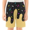 thumbnail image 2 of Boys Girls Casual Shorts Ice Cream Printed Athletic Gym Shorts Elastic Waist With Pockets Summer Sports Outdoor Homewear Kids, 2 of 3