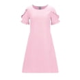 thumbnail image 6 of Posijego Girls Summer Dresses Kids Ruffle Short Sleeve T Shirts Dresses Lightweight Beach Casual Dresses 5-15 Years, 6 of 8