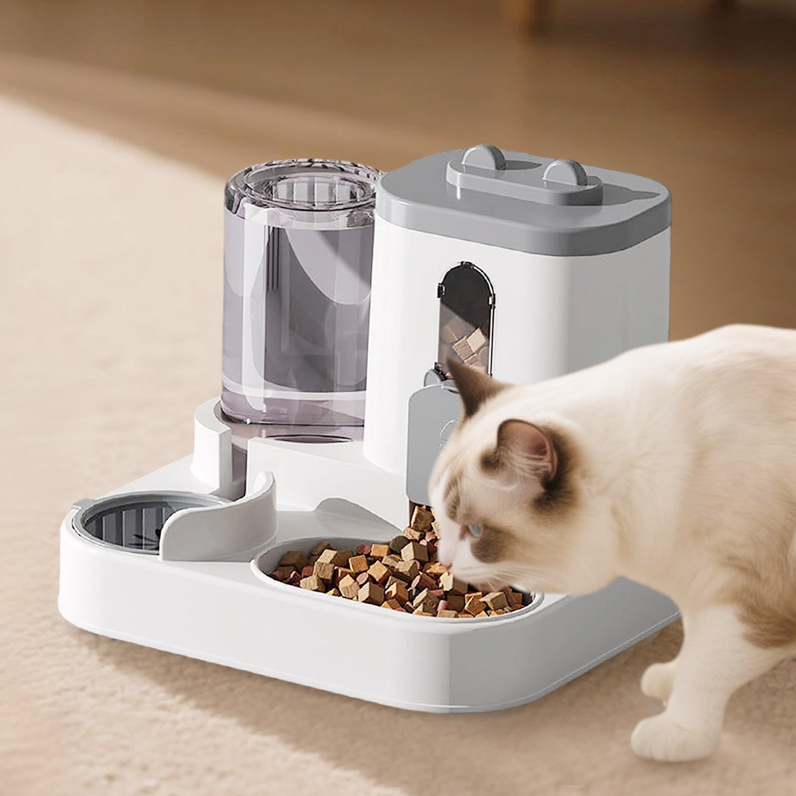 Gravity Cat Feeder and Water Dispenser, 2 in 1 Automatic Cat Feeder, Large Capacity Self Feeding for Small Medium Dog Puppy Kitten