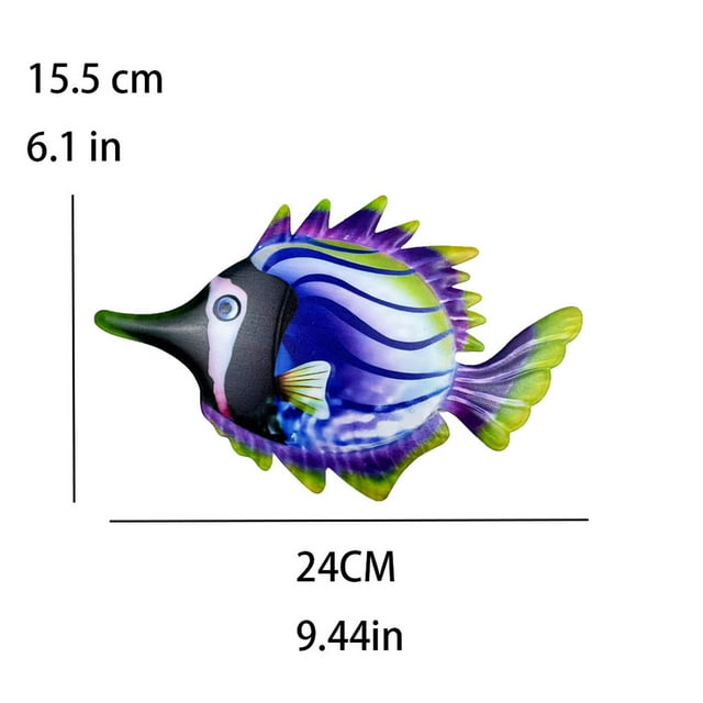 Wall Decorations for Living Room Simulation Iron Long Mouth Fish Wall Hanging, 24x15.5cm Metal Wall Decoration Pendant Living Room Wall Decorations for Home