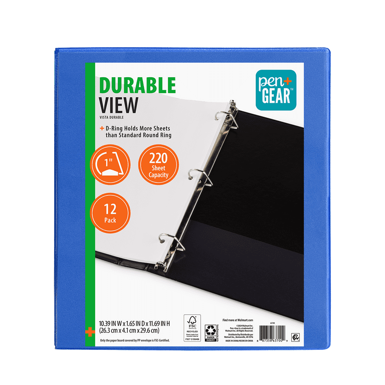 Pen+Gear 1 Inch Durable Binder, Blue photo 7