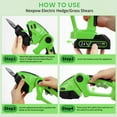 thumbnail image 5 of 2-in-1 Cordless Hedge Trimmer, 24V Electric Hedge Trimmer with 2 Batteries and Charger for Garden and Lawn Maintenance, Green, 5 of 10