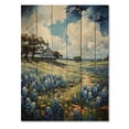 thumbnail image 3 of Designart "Texan Blues Amidst the Blue Bonnets III" Floral & Botanical Print on Natural Pine Wood, 3 of 5