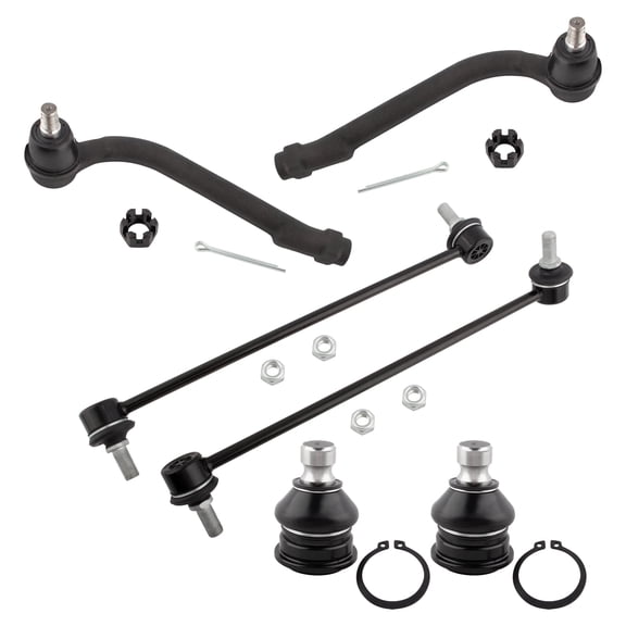 BOXI 6pcs Front Outer Tie Rods Lower Ball Joints Sway Bars for Hyundai Santa Fe 2001 2002 2003 2004 2005 2006 2007 2008 2009-2012 / for Kia Sorento 2011-2012| K90375 K750204 K750205 ES800035 ES800055