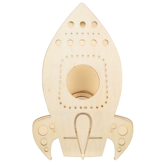 Hello Hobby Paint Your Own Wood Light-Up Figurine, Tea Light With Batteries Included, 4.5" x 1.41" x 7"
