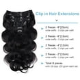 thumbnail image 5 of Clip In Hair Extensions Brazilian Remy Human Hair Body Wave Clip In Extensions 10-26 Inch 8 Pcs/Set Natural Black Color Clip Ins Remy Hair 120G, 5 of 7