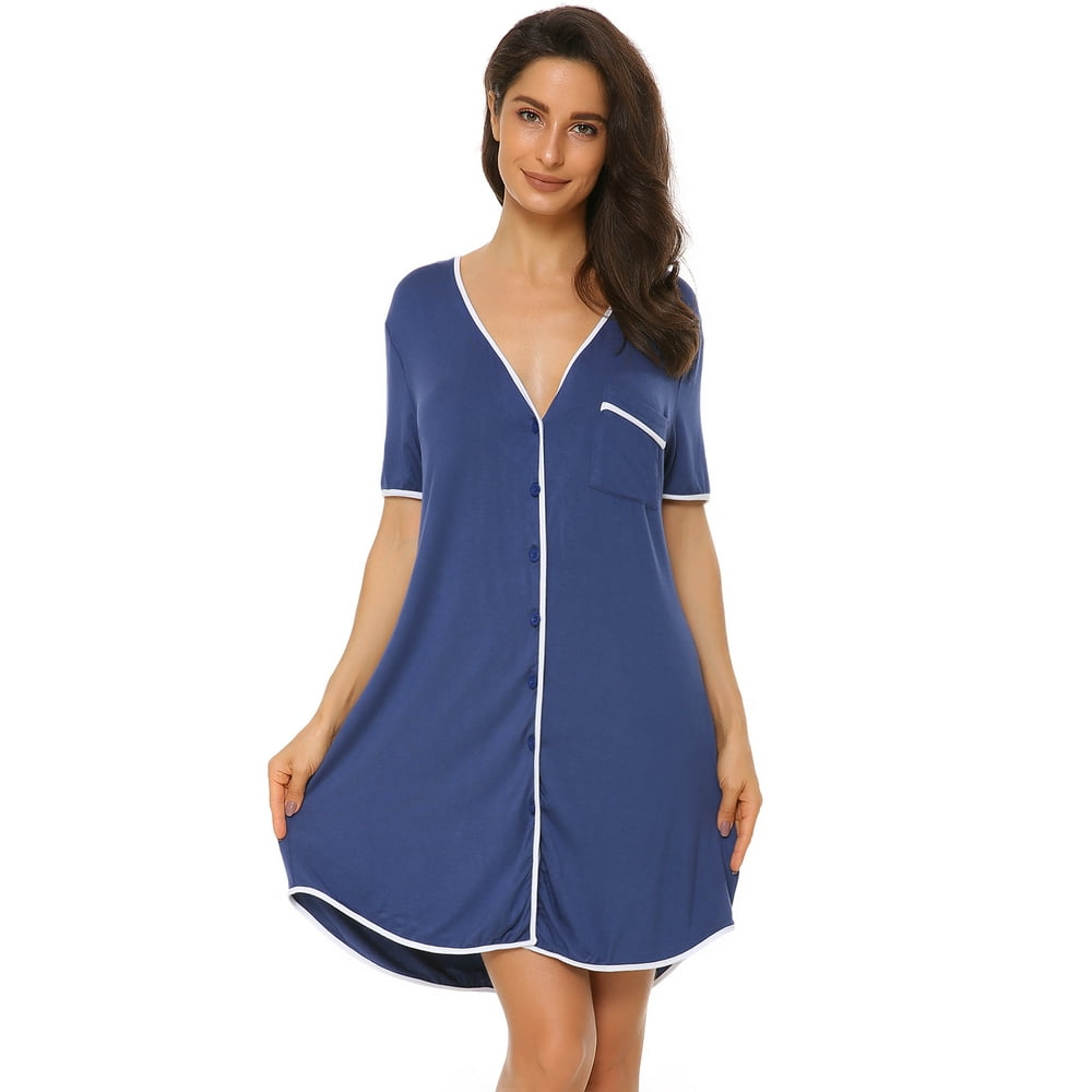button down night gown