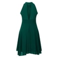 thumbnail image 6 of Elainilye Fashion Dresses for Women 2024 Summer Round Neck Sleeveless Chiffon Double Layer Ruffles Pencil Dress Prom Dress,Green, 6 of 8