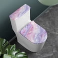 thumbnail image 2 of COEQINE Light Violet Marble Toilet Lid Cover and Toilet Tank Cover, Stretchable Easy Installation Breathable Toilet Cover 2 Piece Set, Fits Most Tanks & Lids, 2 of 7