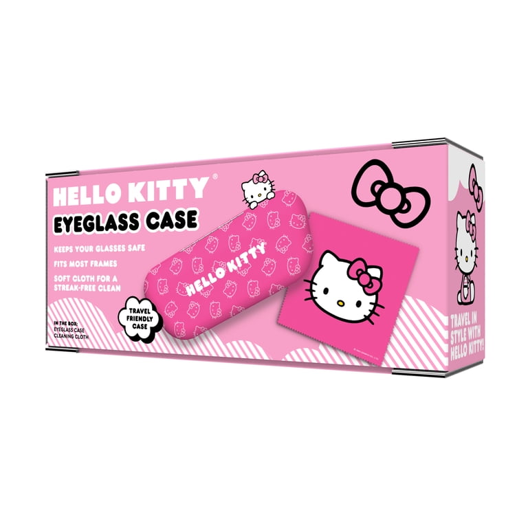 Hello Kitty Pink Eyeglass Case with Soft Fabric Exterior