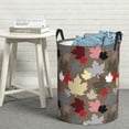 thumbnail image 6 of Rateoe Maple colorful Pattern Round Laundry Hamper Basket, Tall Hamper Basket for Blanket Storage, Nursery Clothes Hamper for Laundry in Bedroom and College Dorm-Medium, 6 of 6