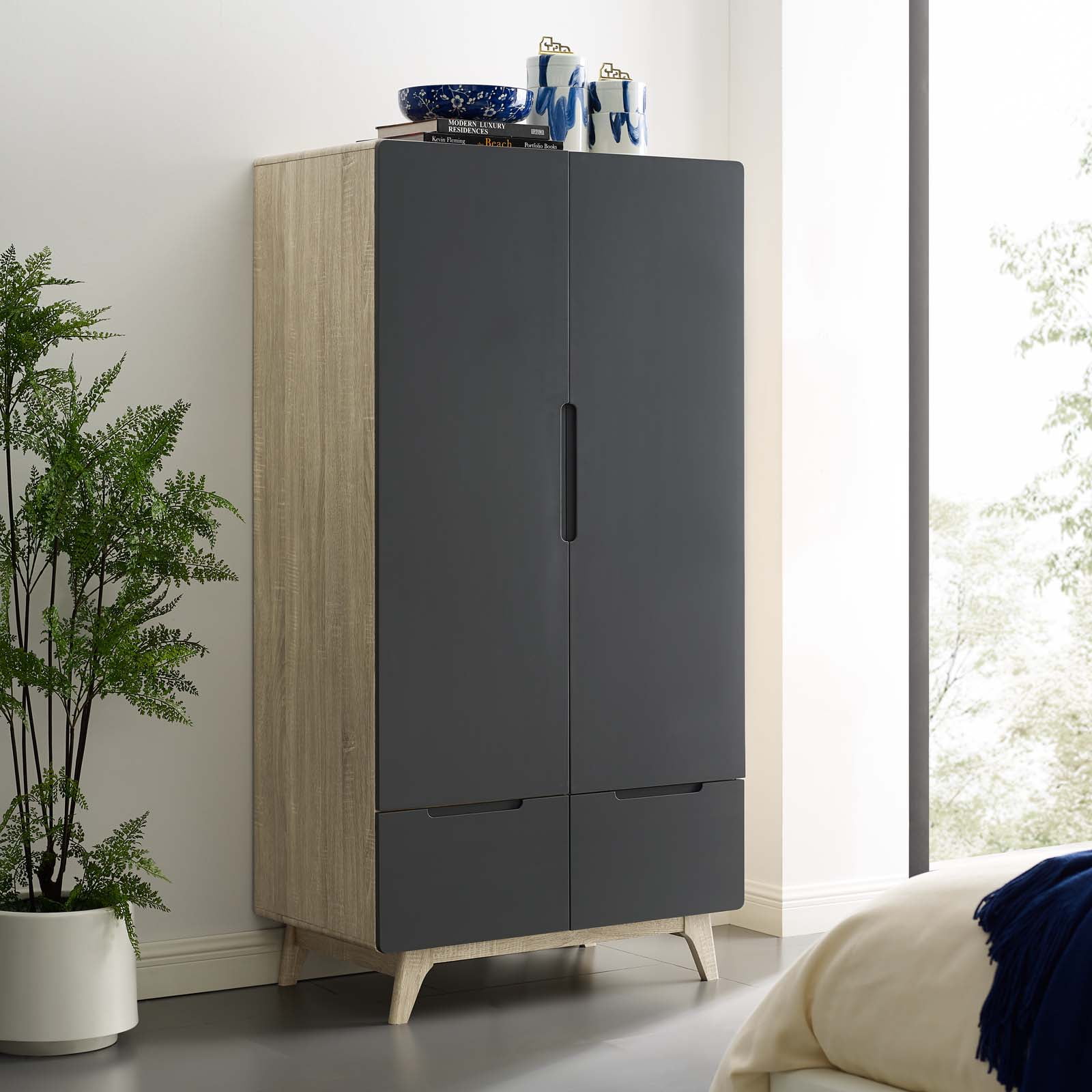 Origin Wood Wardrobe in Natural Gray