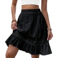 thumbnail image 4 of Womens Cute Lace Skirts Elastic High Waist Ruffled Hem Knee Length Skorts Summer Dressy Casual Built In Shorts Skirt, 4 of 5