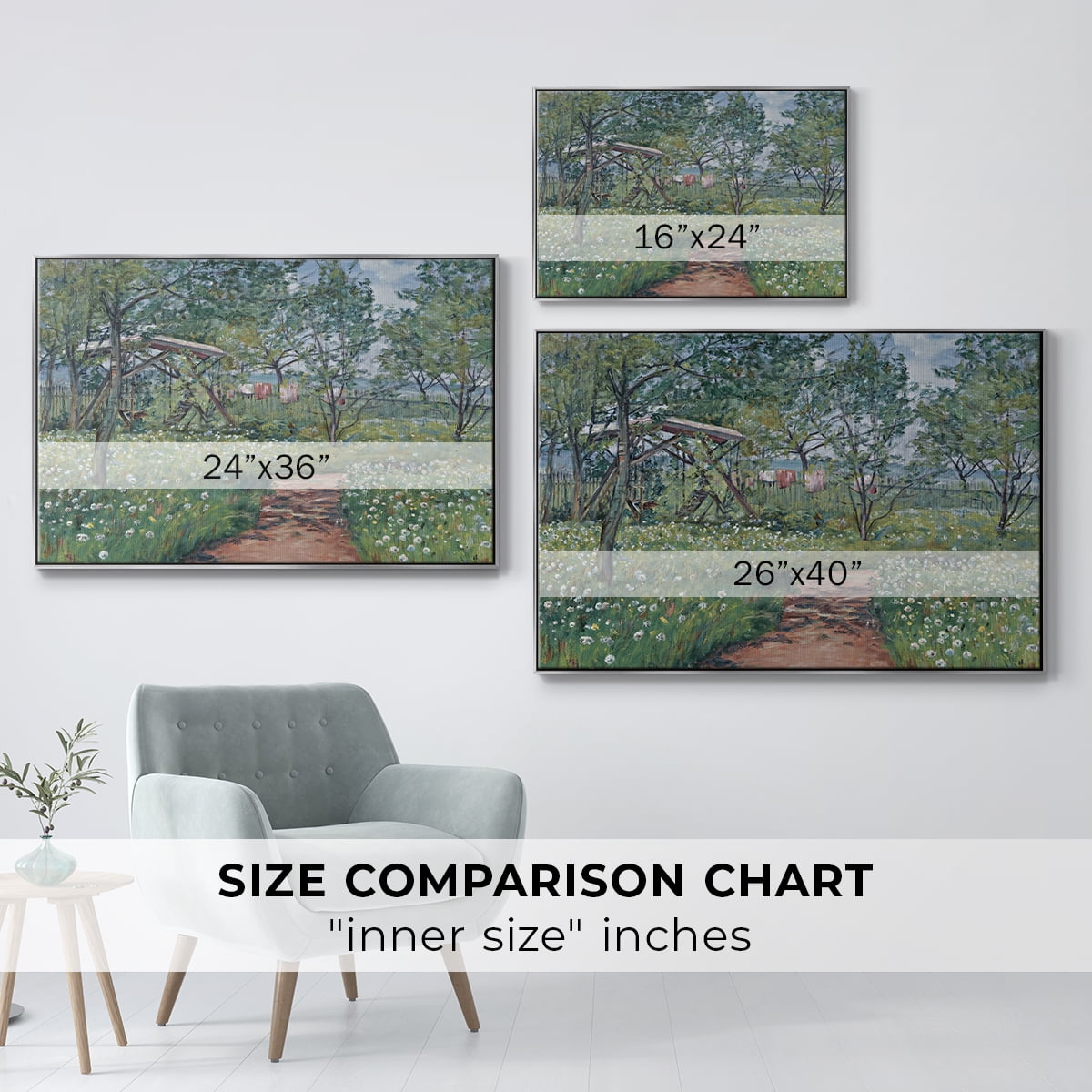 Vintage Landscape-CCCLXXVI By Wexford Home Framed in Silver Wood Gallery Wrapped Canvas 17 in. x 25 in.