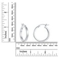 thumbnail image 4 of Brilliance Fine Jewelry Square Tube Hoop Earrings in Sterling Silver 18MM, 4 of 4
