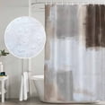 thumbnail image 4 of Abstract Brown White Checkered Shower Curtain Set with Hooks, Modern Watercolor Art Waterproof Fabric Bathroom Curtains Decor Home Accessories,72 X 72 Inch Long, 4 of 9