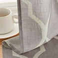 thumbnail image 6 of Curtainking Linen Kitchen Curtains Moroccan Tile Print Tier Curtains 24 Inch Geometric Lattice Cafe Curtains Farmhouse Half Cafe Curtains 2 Panels Light Grey, 6 of 8
