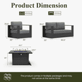 thumbnail image 7 of LayinSun Oversized Aluminum Outdoor Furniture Set, 4 Piece Patio Sofa Sets with Fire Pit Table, Deep Seating and Upgraded 6-inch Cushions for Porch, Balcony, Deck, 7 of 7