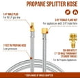 thumbnail image 2 of 7FT 1/4'' Quick Disconnect Connect Propane Hose for RV to Grill, with Adapter Connects 1 LB Portable Appliance for Blackstone Griddle, Weber Q, Coleman Grill, Buddy Heaters and More, 3/8" Female Nut, 2 of 8