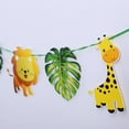 thumbnail image 5 of Banner de fiesta Hoja de palma Banderín verde de dibujos animados Animales lindos Bunting Garland para la decoración del partido Adornos, 5 of 5