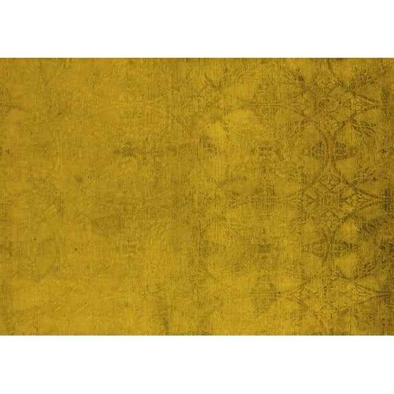 Ahgly Company Indoor Rectangle Oriental Yellow Industrial Area Rugs, 5' x 7'