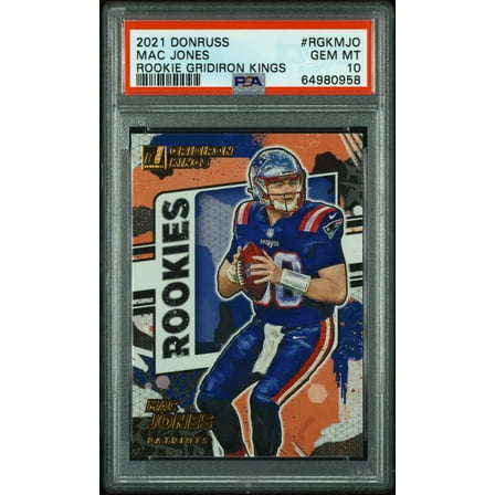Mac Jones Patriots 2021 Donruss Gridiron Kings Rookie Card PSA 10 Gem Mint