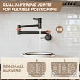 thumbnail image 2 of WOWOW 23.5-inch Wall Mount Folding Stretchable Pot Filler Faucet with Double Handle in Oil Rubbed Bronze, 2 of 9