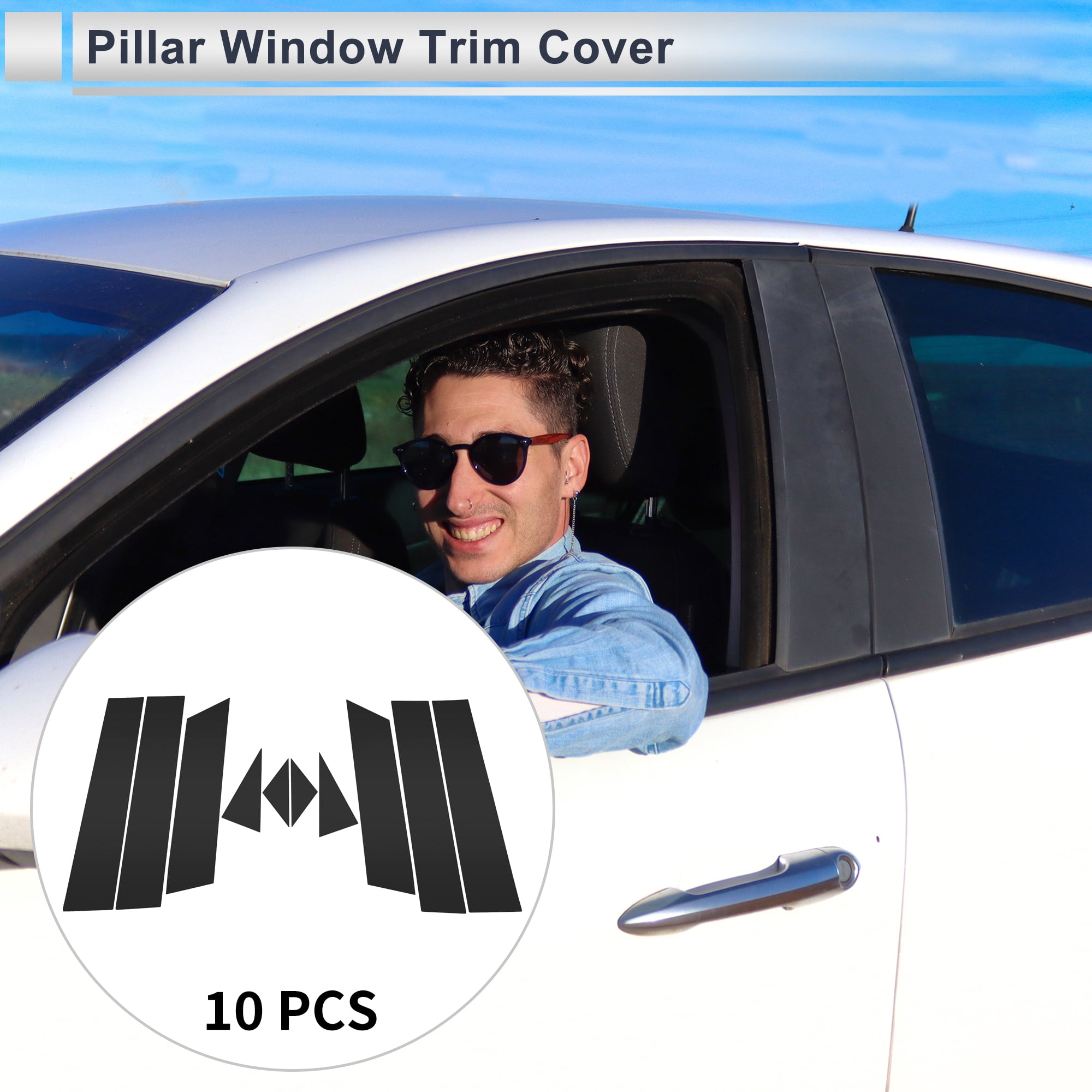 Unique Bargains 10Pcs Door Pillar Window Trim for Mazda CX5 2017-2024 Black