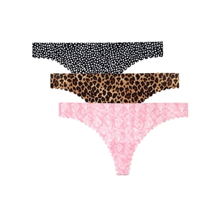 Secret Treasures Nylon Spandex Stretchy Thong Panty (Women s) 3 Pack