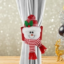 Konghyp Christmas Curtain Clasp – Santa Claus Snowman Deer Curtain Tiebacks, Holiday Home Decorations, Festive Window Curtain Accessories, Polyester Curtain Buckles for Living Room, Bedroom