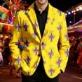 thumbnail image 2 of Men's Casual Lapel Blazer Muticolor One Button Suit Carnival Sparkly Graphic Blazers Regular Fit Sports Coats Jackets for Prom,Party,Dinner, 2 of 4