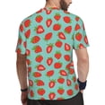 thumbnail image 2 of Wukai Hand Drawn Strawberry Print Men's Short-Sleeved Mesh T-Shirt,Quick-Dry Short Sleeve Workout T-Shirt-Small, 2 of 8