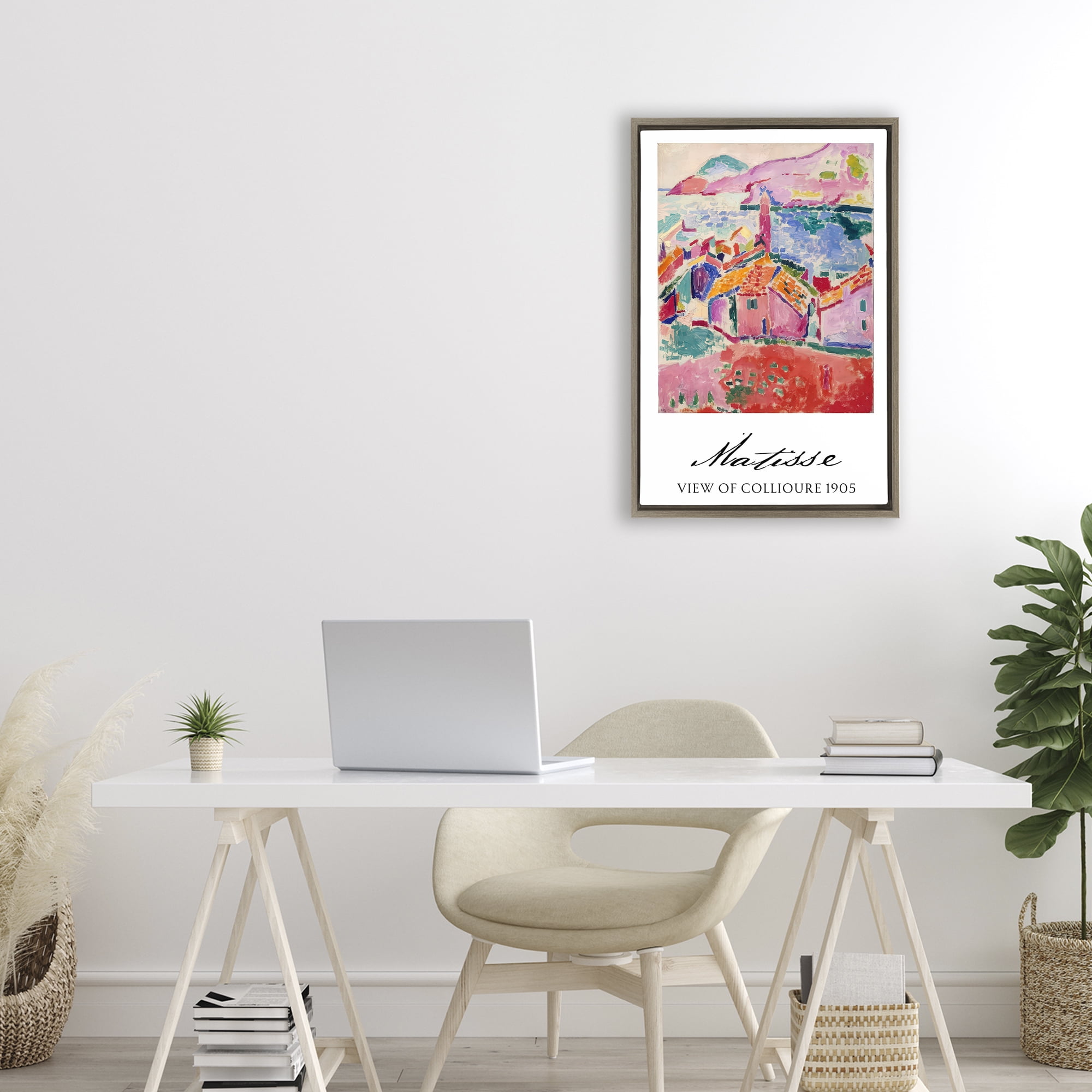 View Of Collioure Brown Framed Floater Canvas Wall Art, design by Vintage Hustle