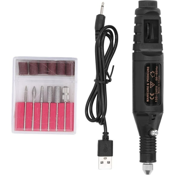Portable Electric Nail Drill, Compact Electric Professional Nail File Set for Acrylic Nails, Gel Nails, Manicures and Pedicures, Polished Shape Tool Designed for Home Salon Use