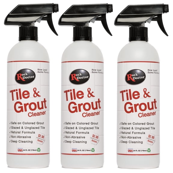 Rock Doctor Natural Tile and Grout Cleaner, Remove Stains Dirt, Oil, and Soap Scum, Heavy Duty Non-Abrasive Tile Cleaner, Natural Formula, Pack of 3