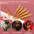 thumbnail image 4 of Paquete de 10 anillos de garra con punta de uña para dedo, disfraz de reina antigua, anillos de garra con punta de dedo, accesorio de decoración para espectáculo de danza dramática de Cosplay, 4 of 8