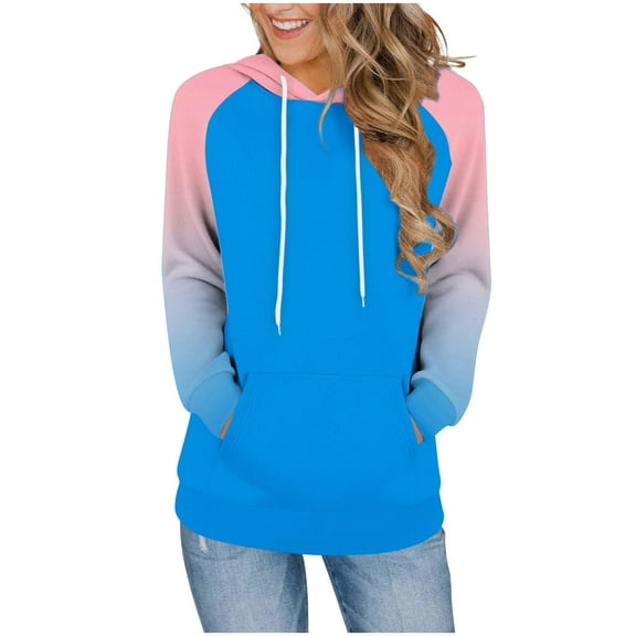 Women's Sweatshirt Women's Hoodie Casual Long Sleeve Printed Top with Pocket for Daily Wear All Season Women's Apparel Hooded Design for Casual Style