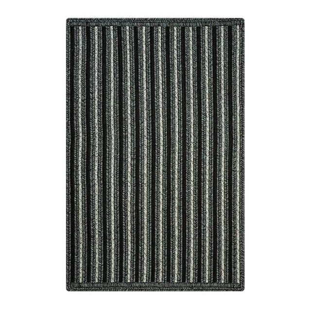 Homespice Decor 313751 4 x 6 ft. Ashford Avenue Ultra Durable Rectangular Braided Rug - Black, Grey & Off White