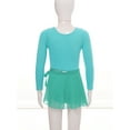 thumbnail image 4 of CHICTRY Little Girls Basic Ballet Dance Costume Long Sleeve Leotard with Wrap Skirt Mint Green 5-6, 4 of 7
