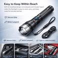 thumbnail image 7 of NIUTA® Rechargeable Flashlights, LED Flashlight with Digital Power Display, Zoomable Focus, USB-C Fast Charging & Emergency Phone Charging, Super Bright Tactical Flashlight for Camping, 7 of 7