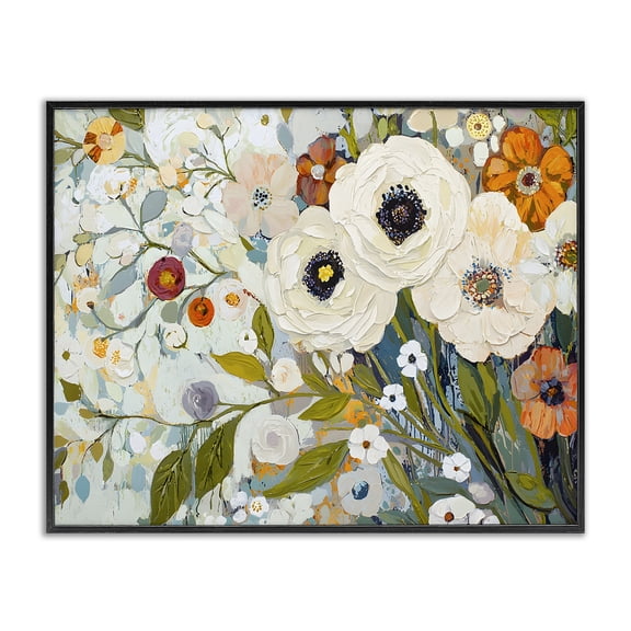 Stupell Industries Contemporary Blooming Round Flowers Arrangement Black Framed Giclee Art, 14 x 11, by Franklyn Gregory