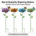 thumbnail image 4 of SRVOG Bee Bath Watering Station, 25 x 3.2 Inch, Metal Flower Bee Feeder for Garden, Colorful Butterfly Feeder & Outdoor Pollinator Station for Birds, Bees & Butterflies, 4 of 8